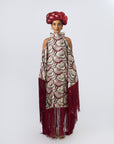 AMAYA COLD SHOULDER KAFTAN JACQUARD