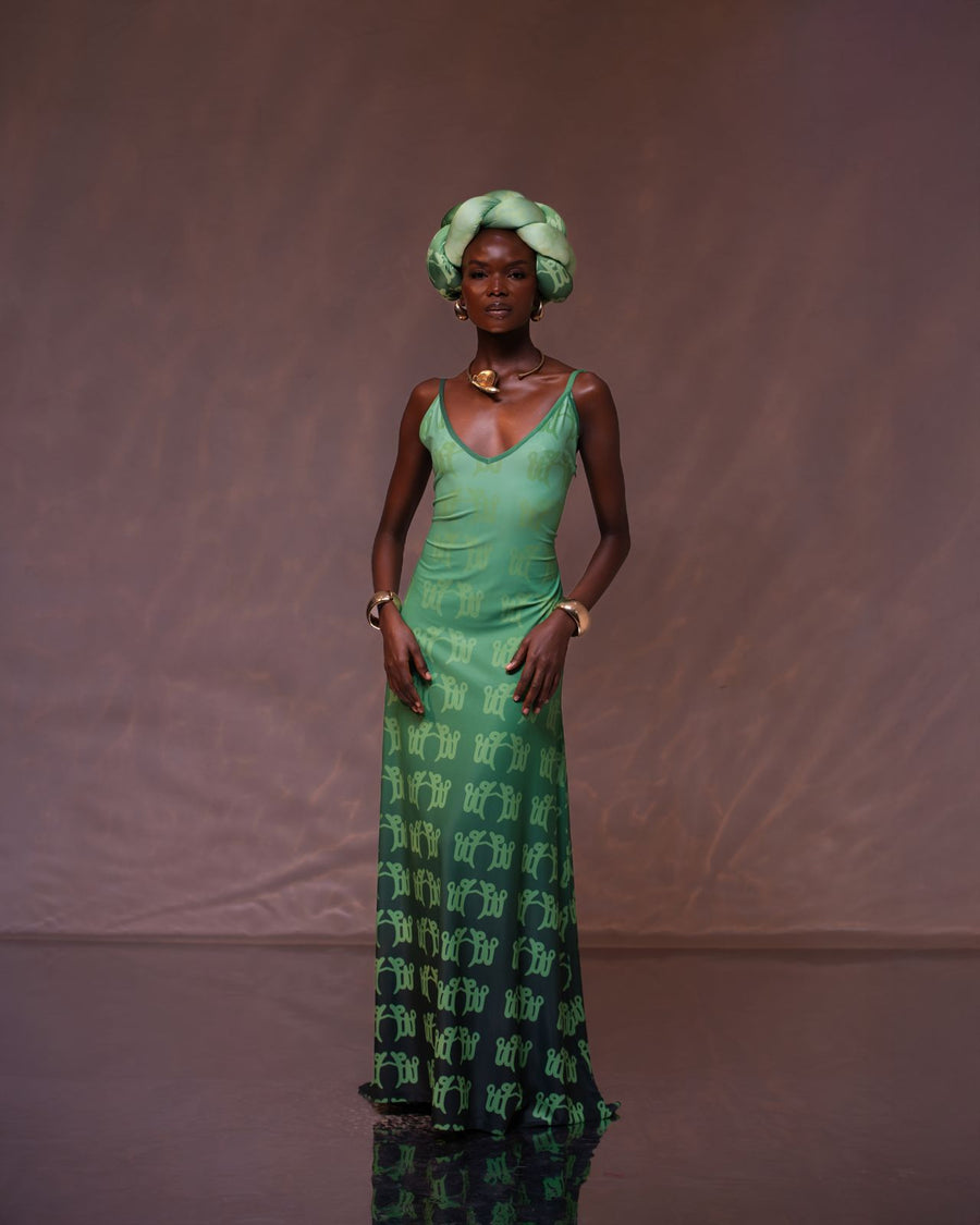 DEGRADED LYCRA SLIP DRESS